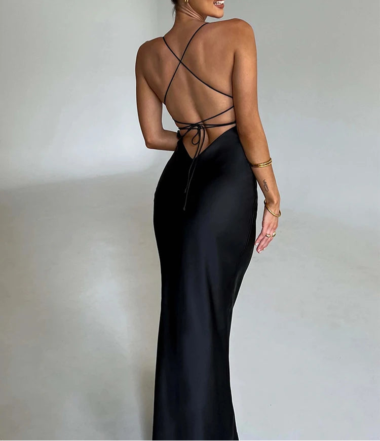 Satin Backless Gown