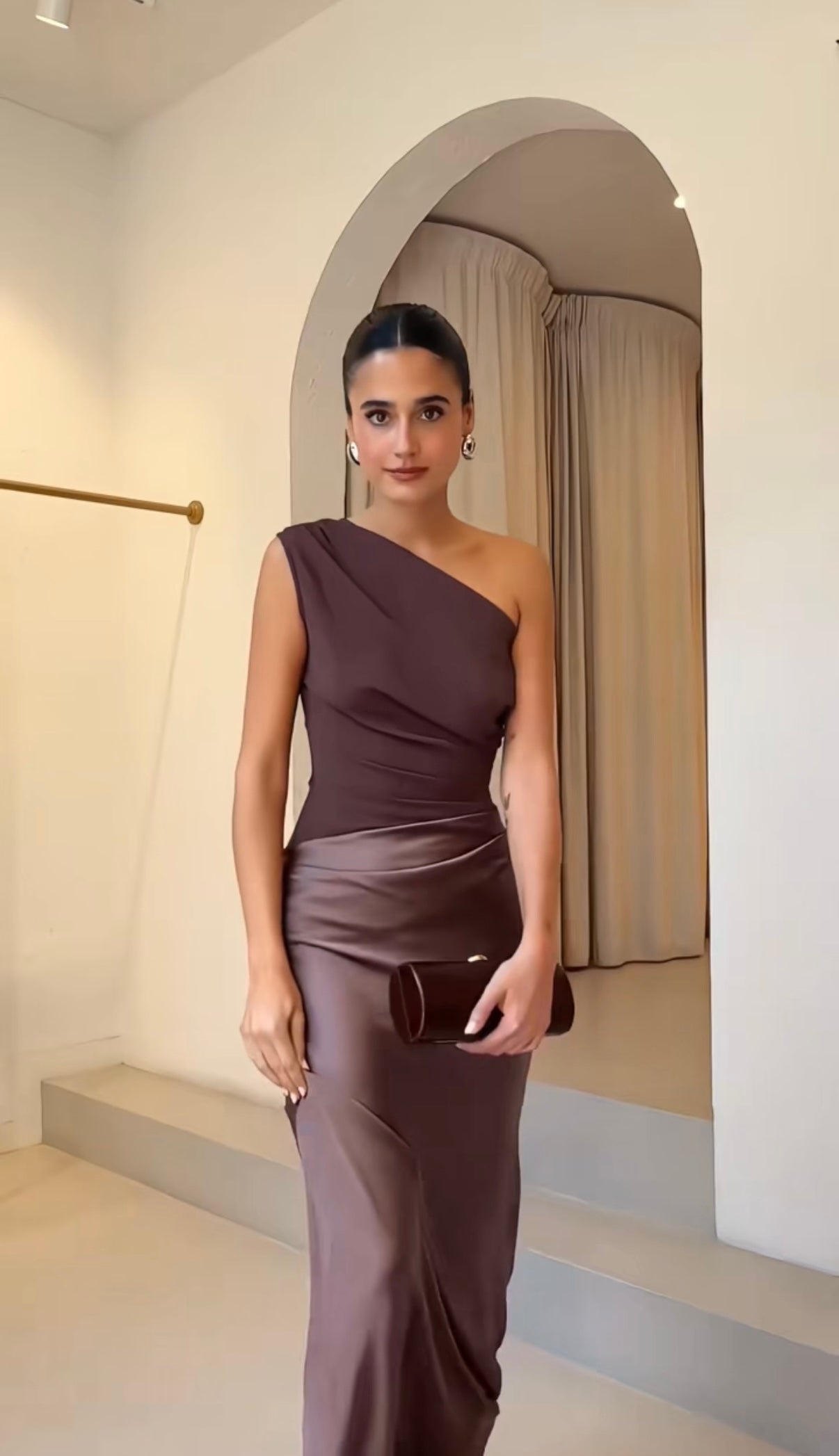 Ophelia One-Shoulder Satin Gown