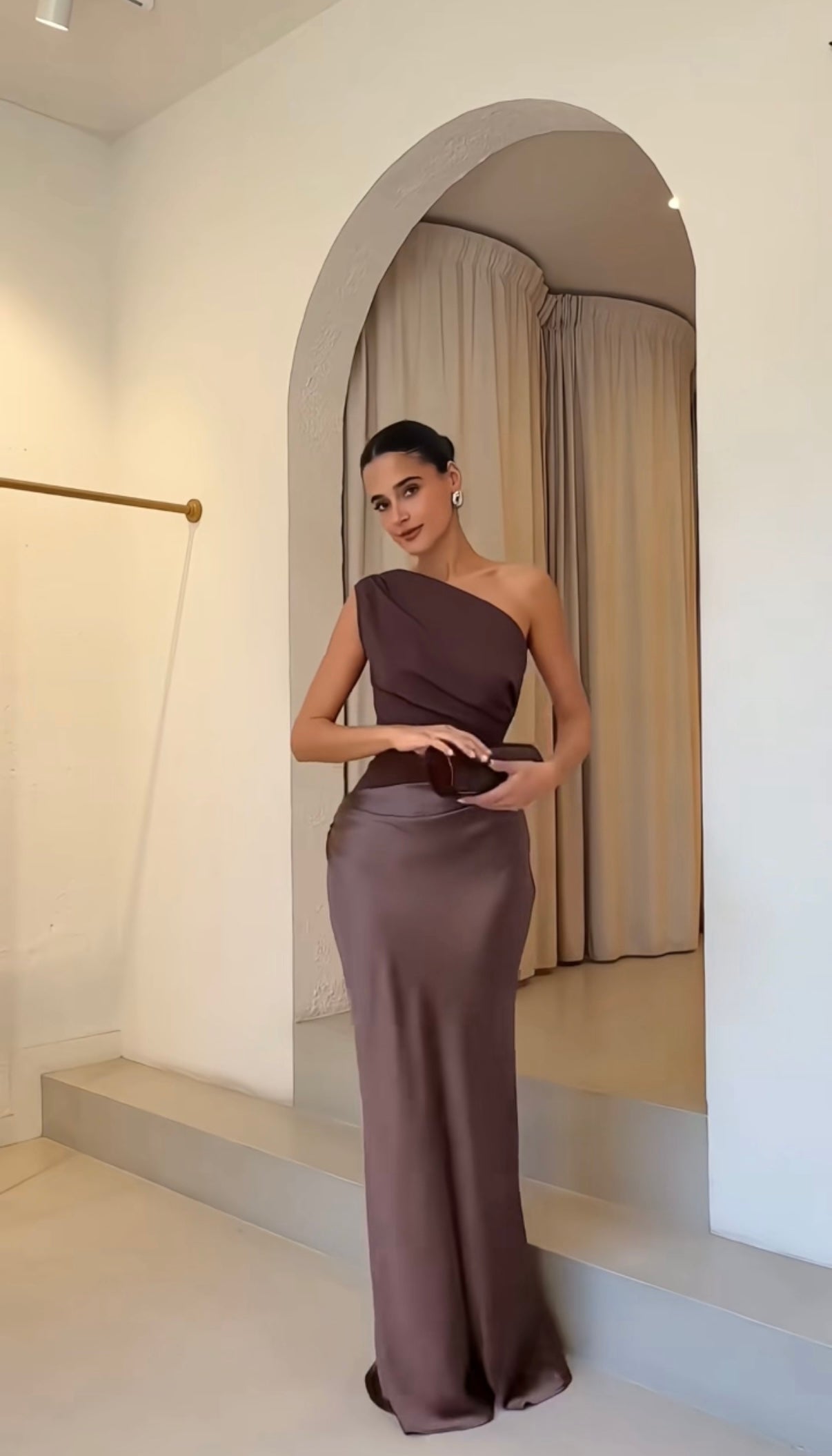 Ophelia One-Shoulder Satin Gown