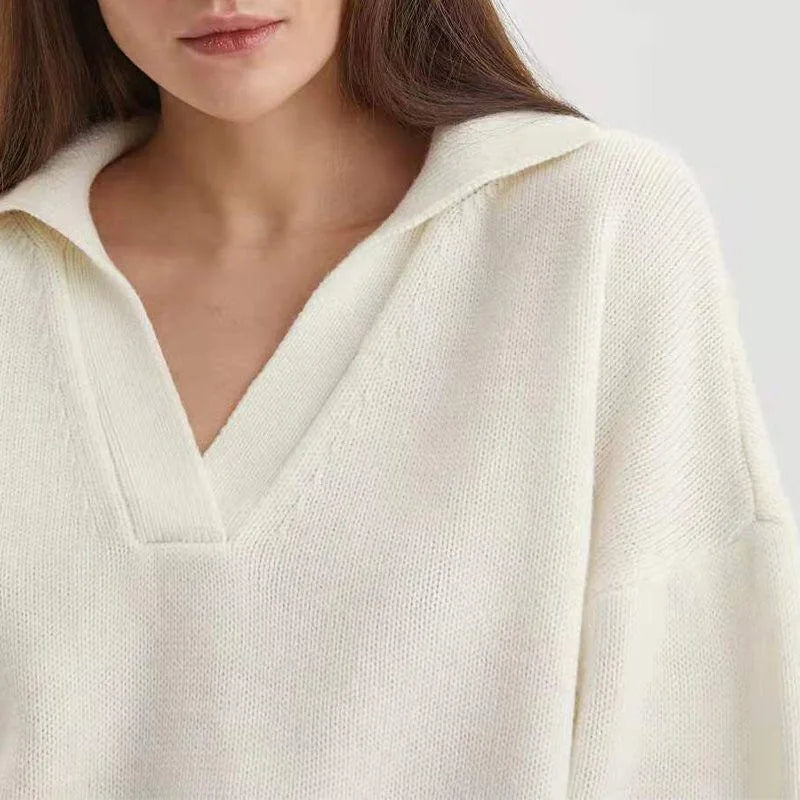 The Essential Luxe Knit Polo Sweater