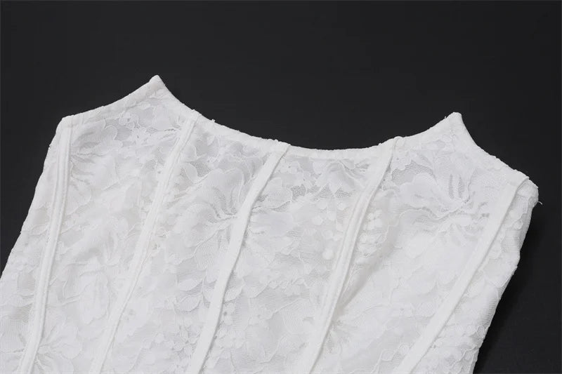 White Lace Mini Dress
