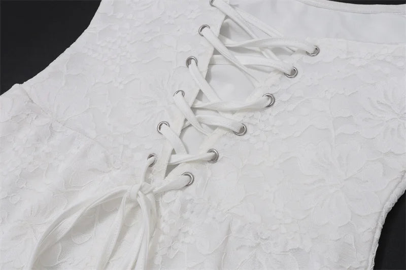 White Lace Mini Dress