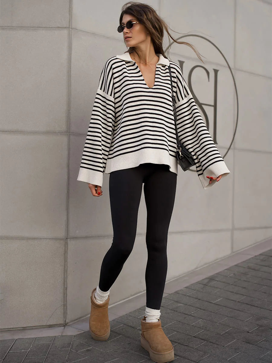 Classic Striped Relaxed Knit Top