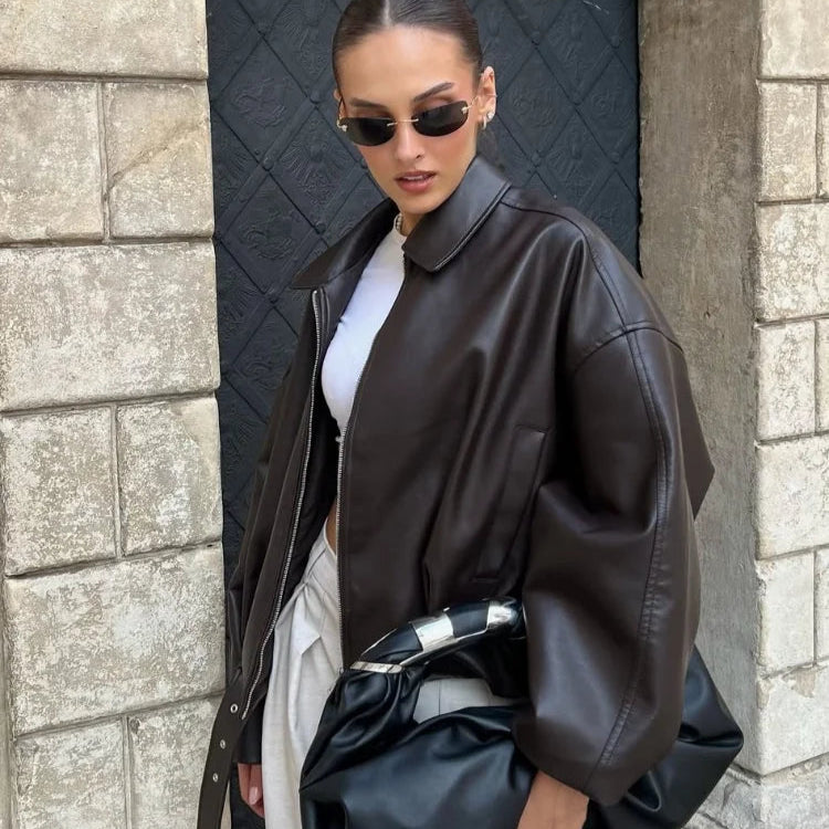 Luxe Oversized Faux Leather Jacket