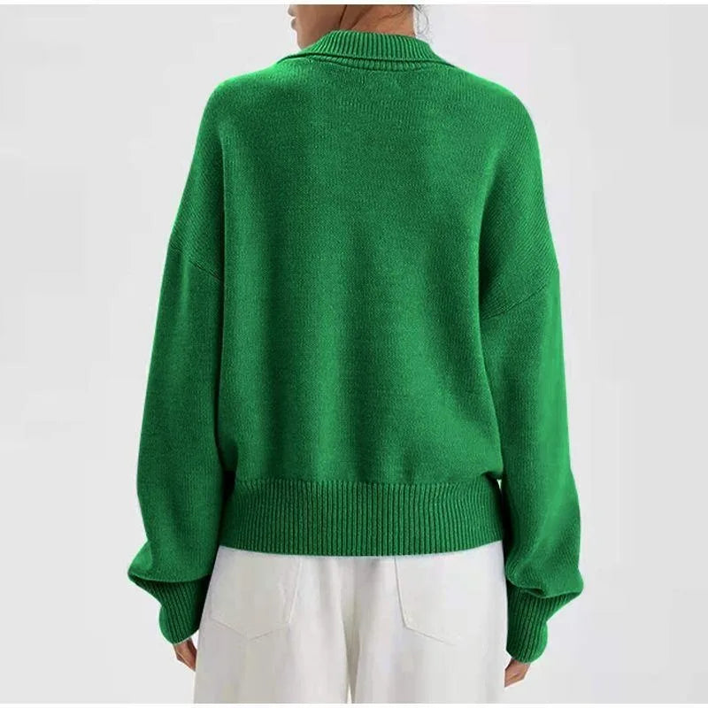 The Essential Luxe Knit Polo Sweater