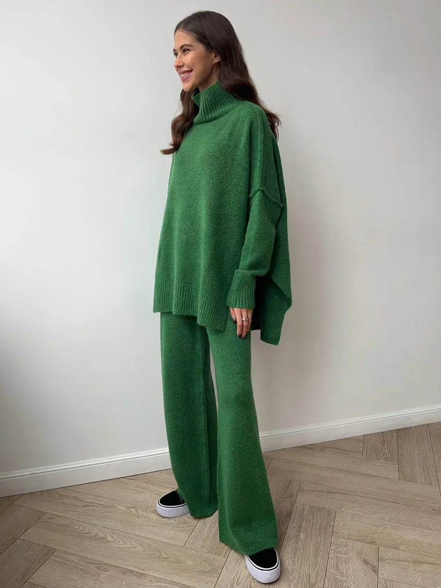 Cozy Knit Turtleneck Sweater Set