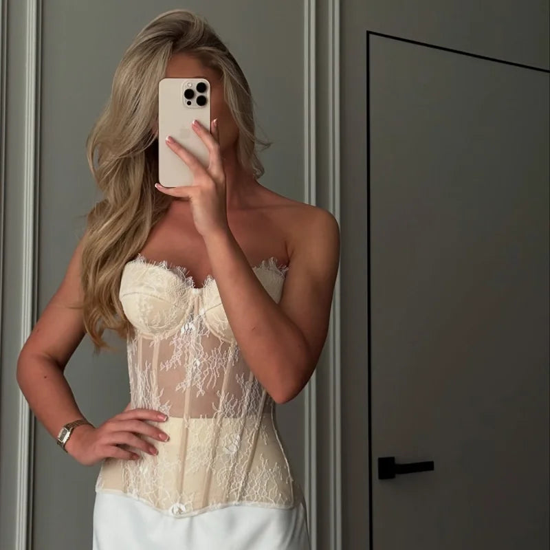 Sheer Lace Corset Top