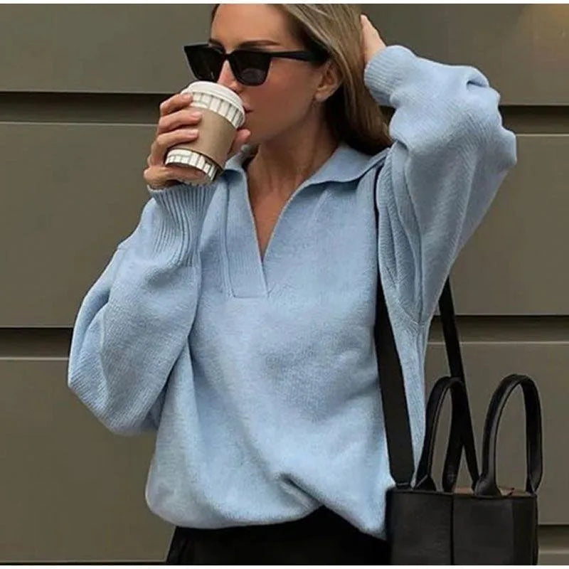 The Essential Luxe Knit Polo Sweater
