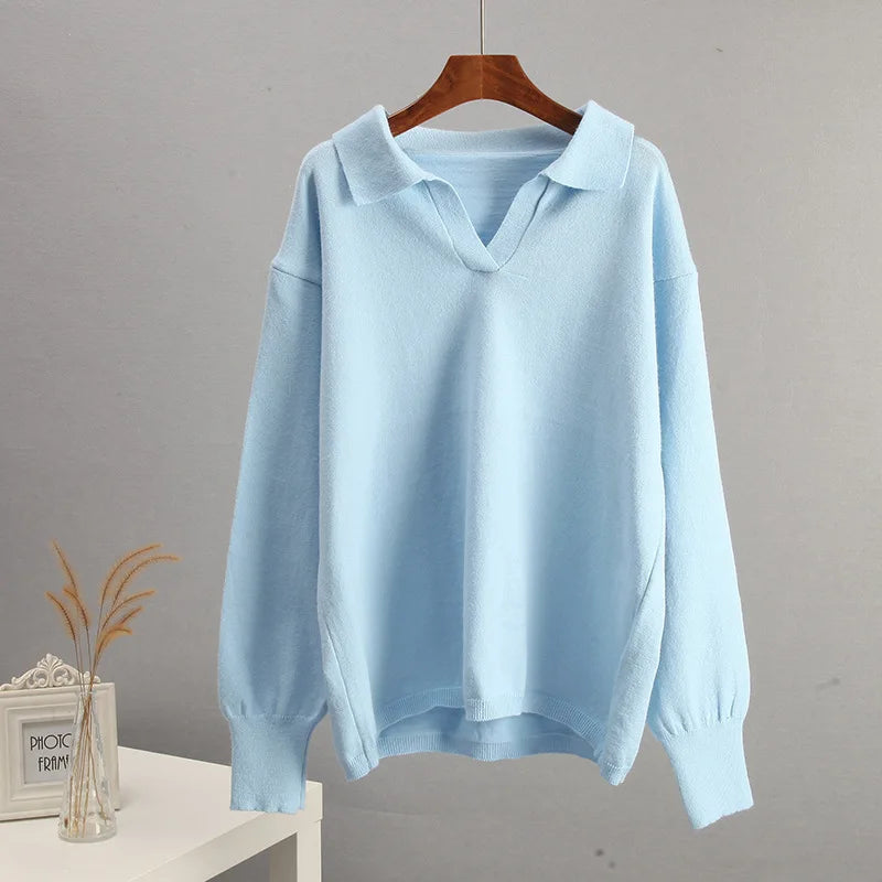 The Essential Luxe Knit Polo Sweater