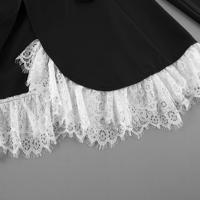 Lace-Trimmed Power Blazer – Elegance Meets Edge