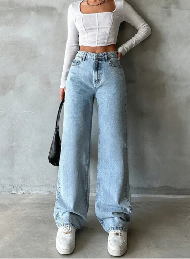 Wide Leg Denim Jeans
