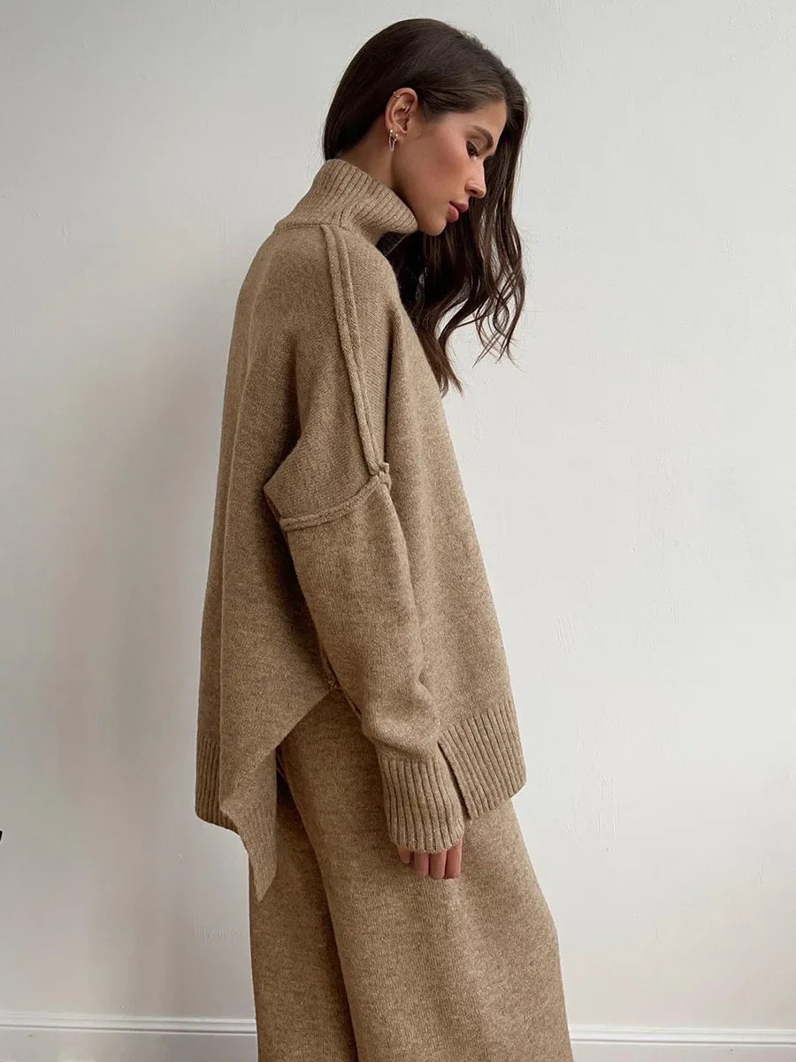 Cozy Knit Turtleneck Sweater Set
