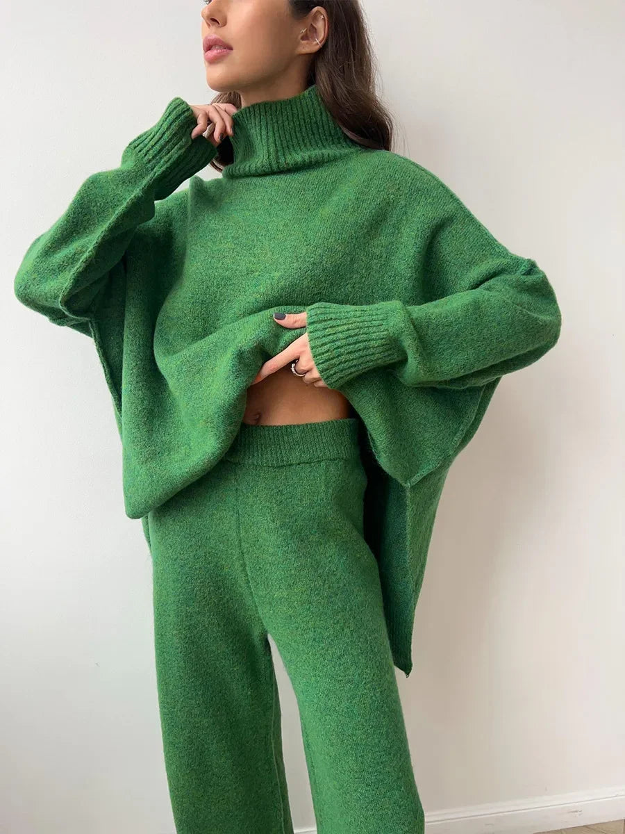 Cozy Knit Turtleneck Sweater Set