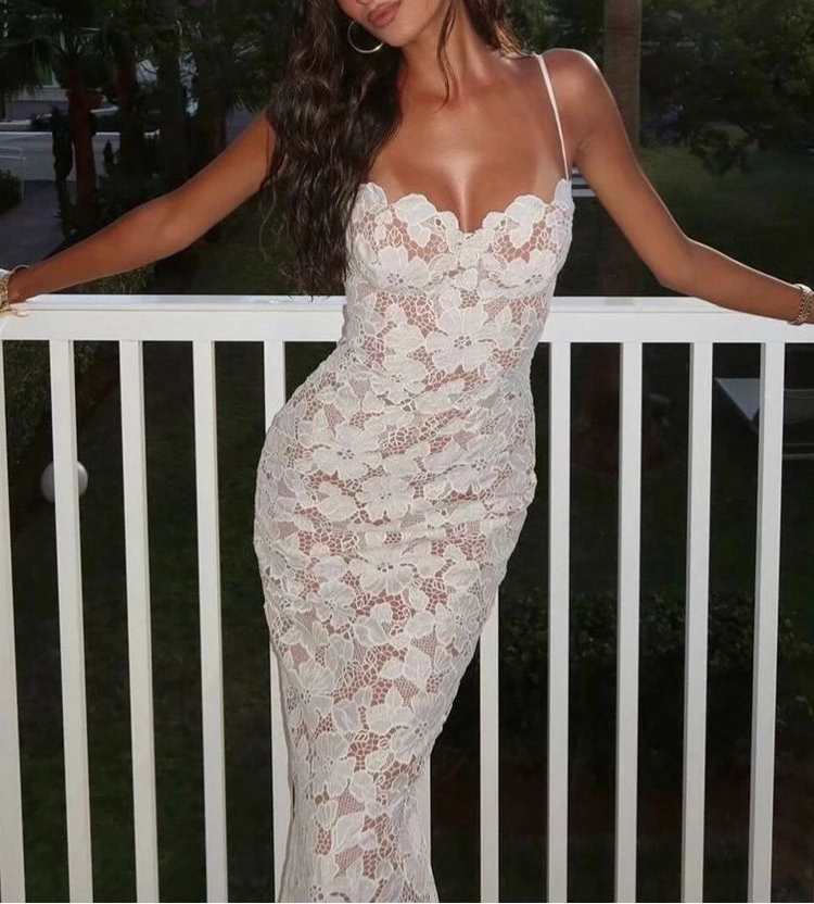 Lace Elegance Midi Dress