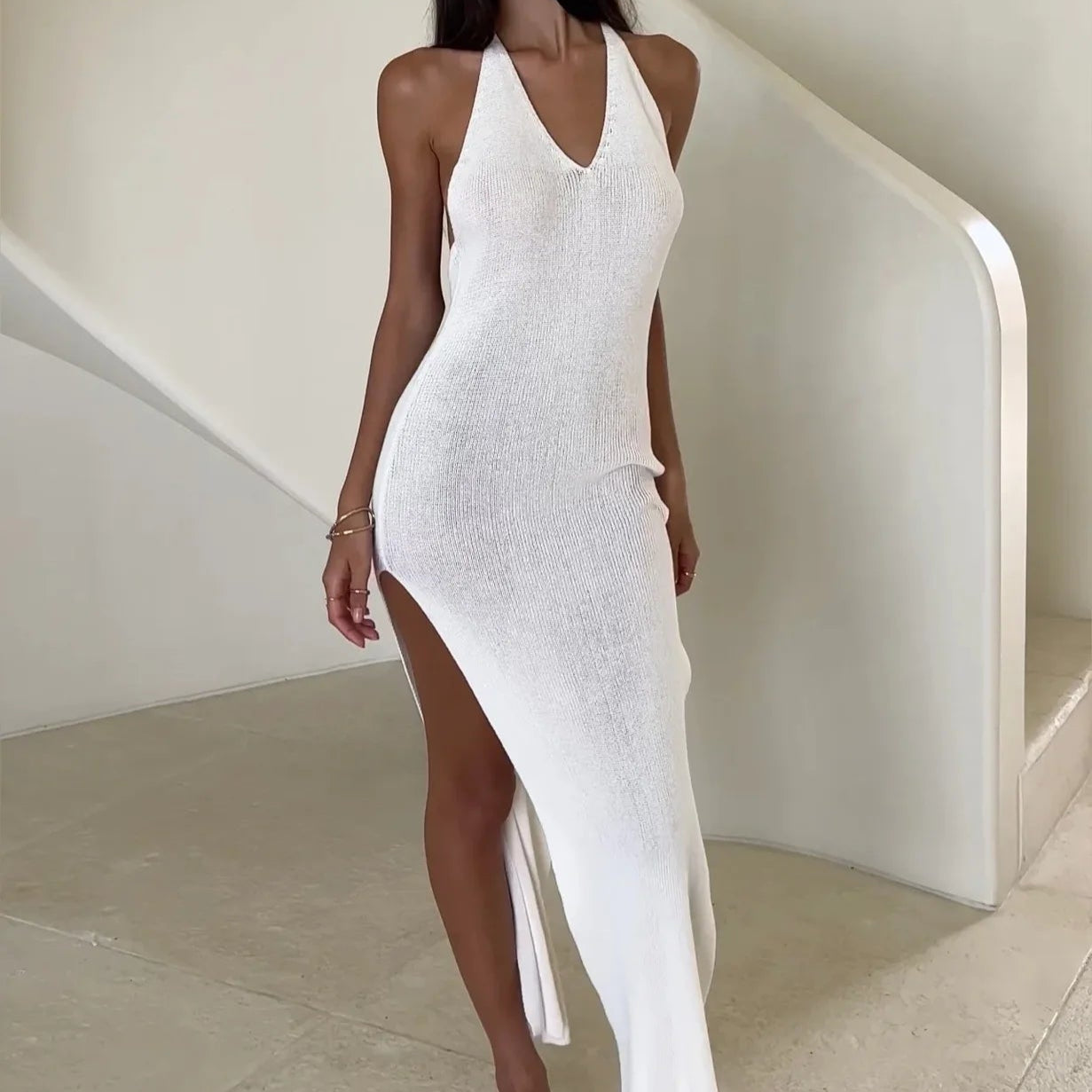 Santorini Backless Knit Dress