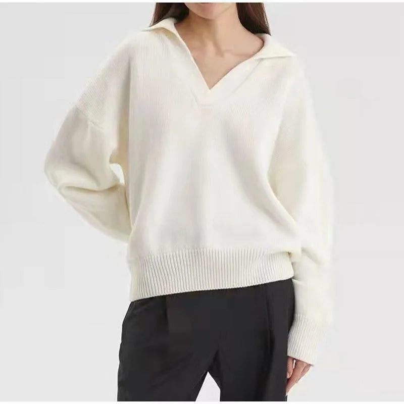 The Essential Luxe Knit Polo Sweater