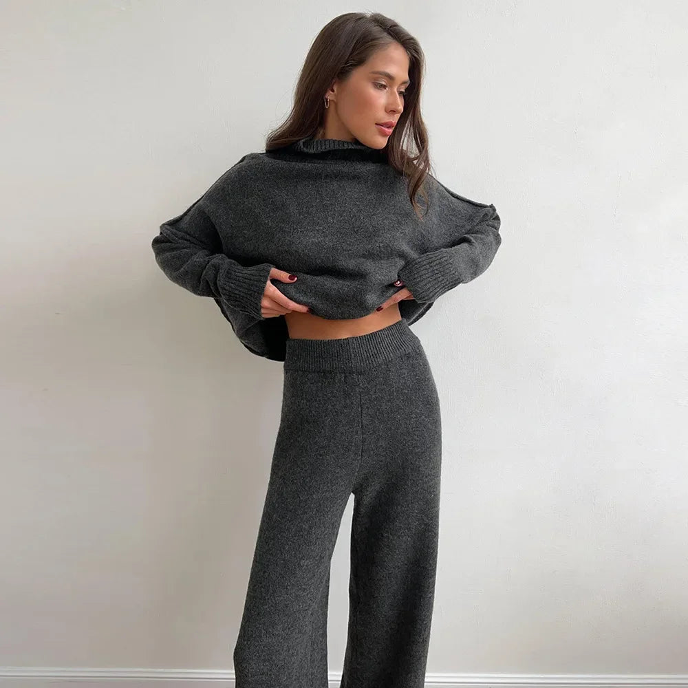 Cozy Knit Turtleneck Sweater Set