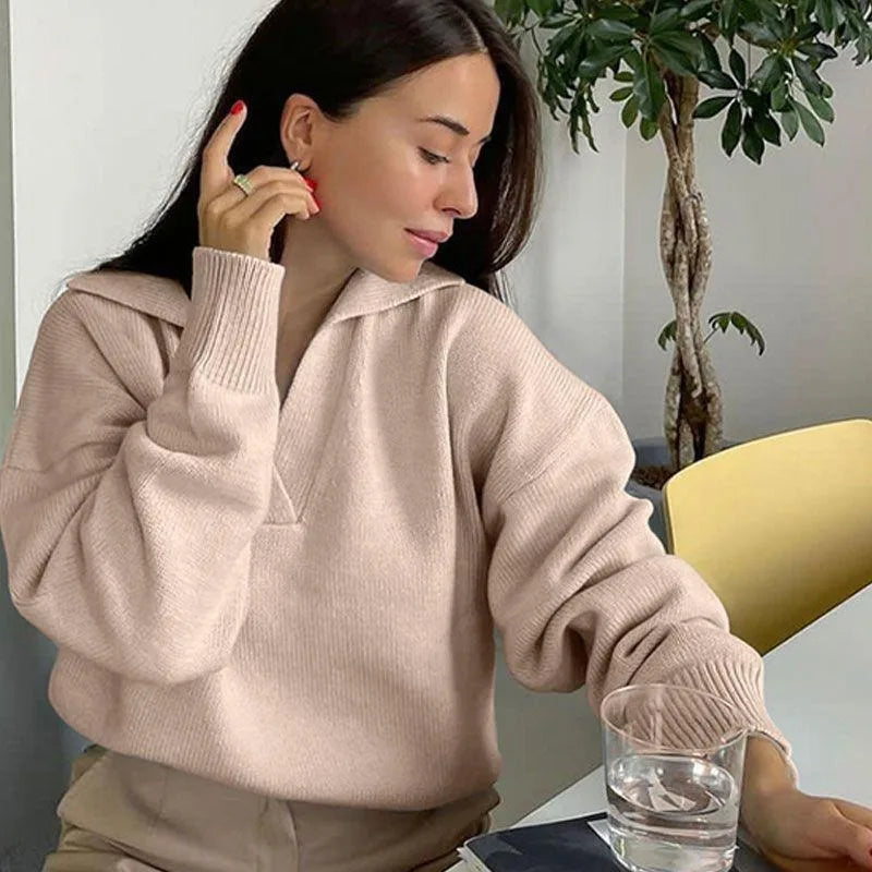 The Essential Luxe Knit Polo Sweater