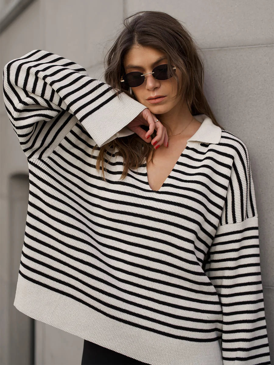 Classic Striped Relaxed Knit Top