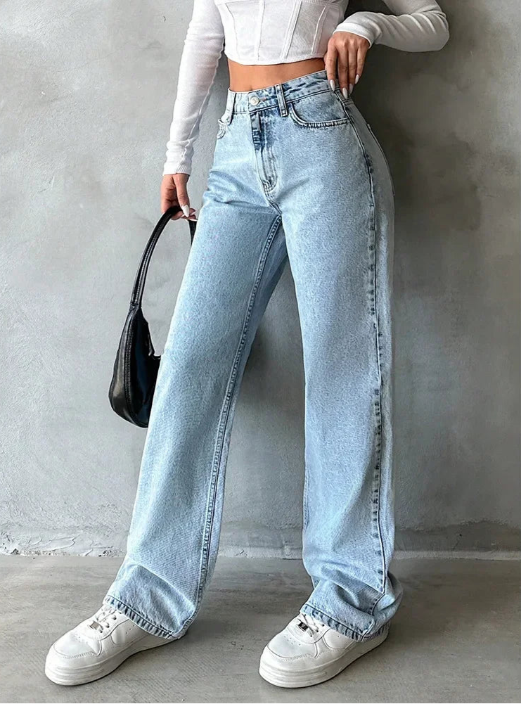 Wide Leg Denim Jeans