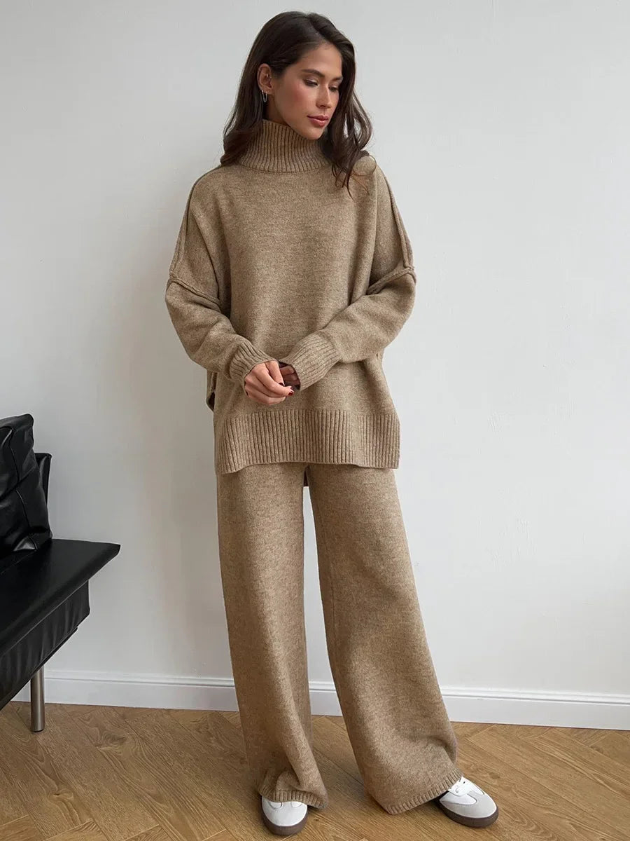 Cozy Knit Turtleneck Sweater Set
