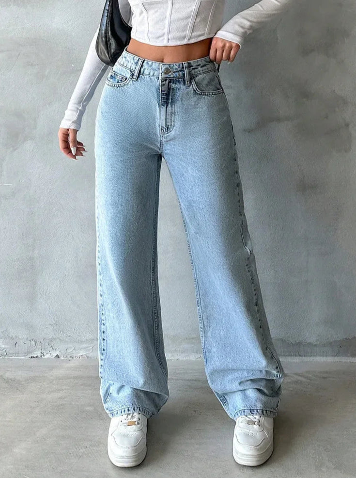 Wide Leg Denim Jeans