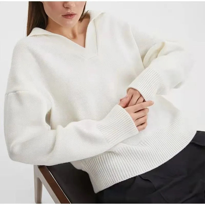 The Essential Luxe Knit Polo Sweater