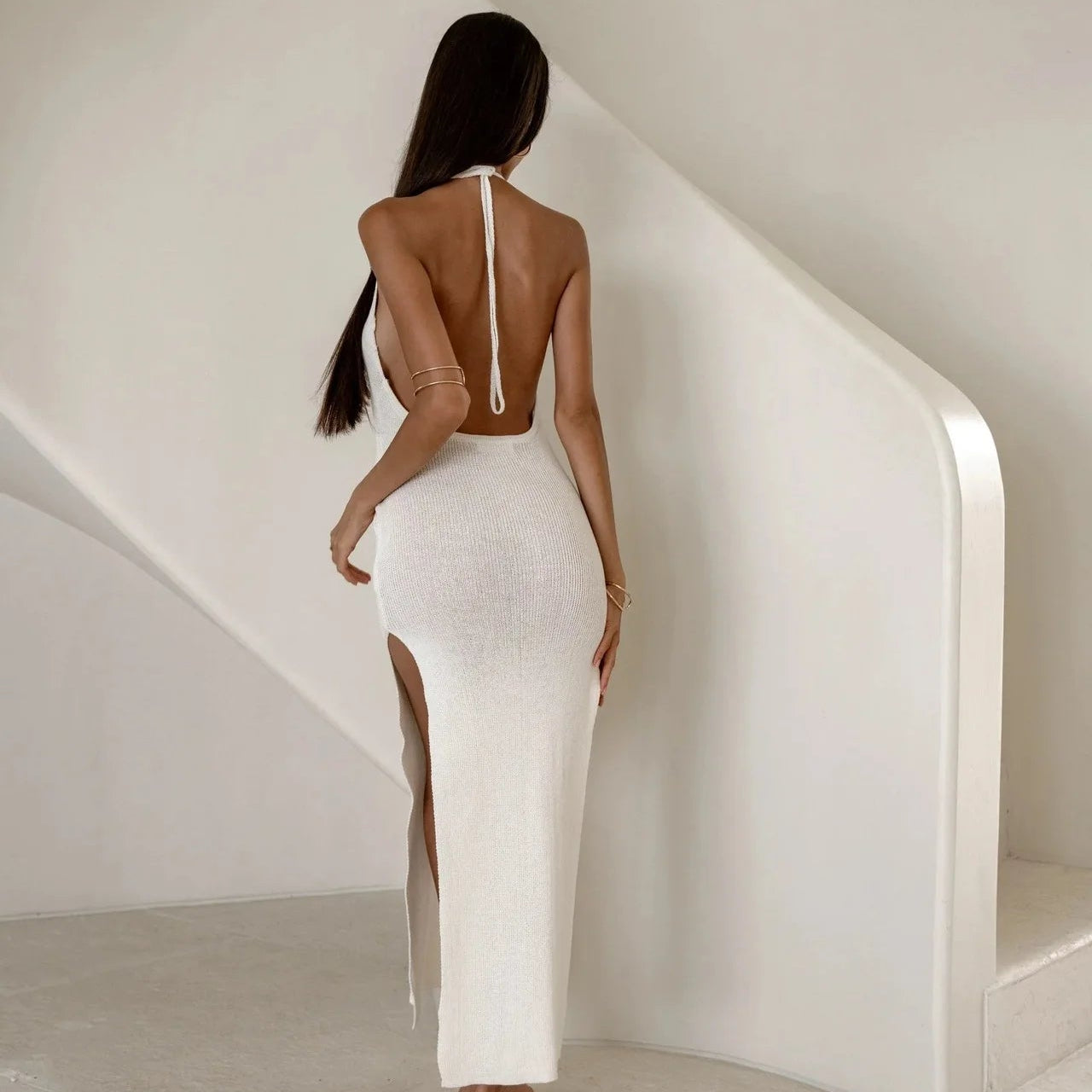 Santorini Backless Knit Dress