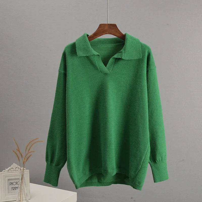 The Essential Luxe Knit Polo Sweater