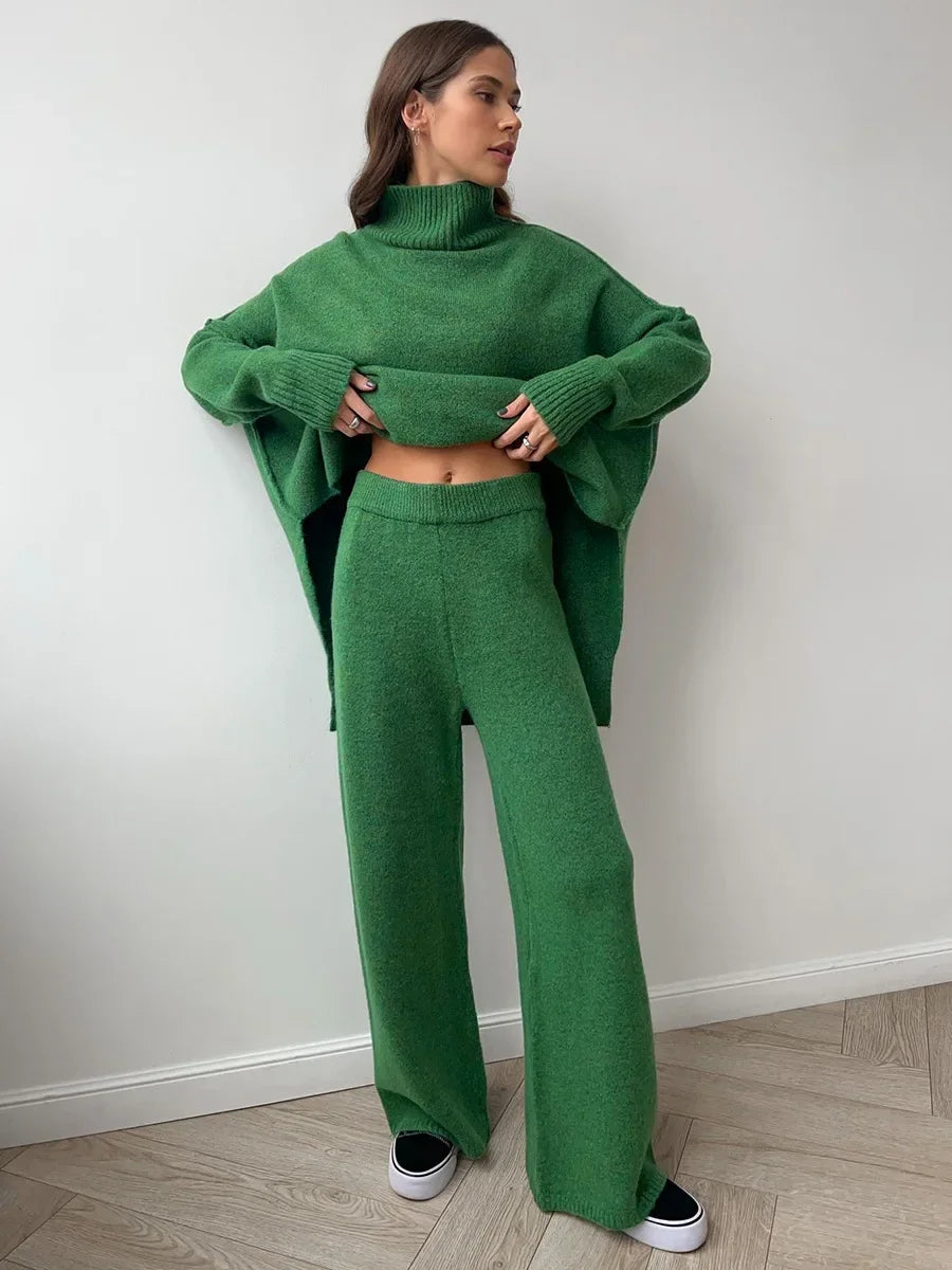 Cozy Knit Turtleneck Sweater Set