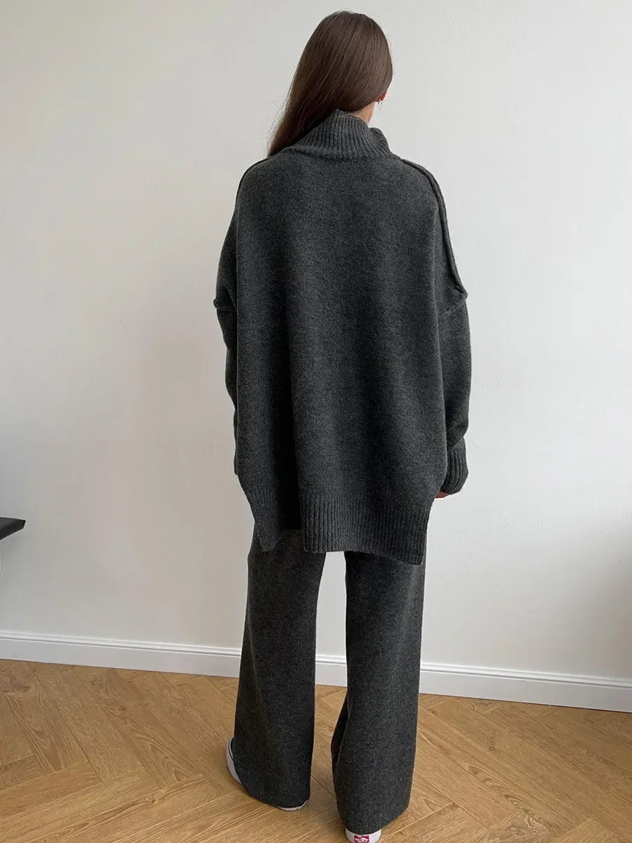 Cozy Knit Turtleneck Sweater Set
