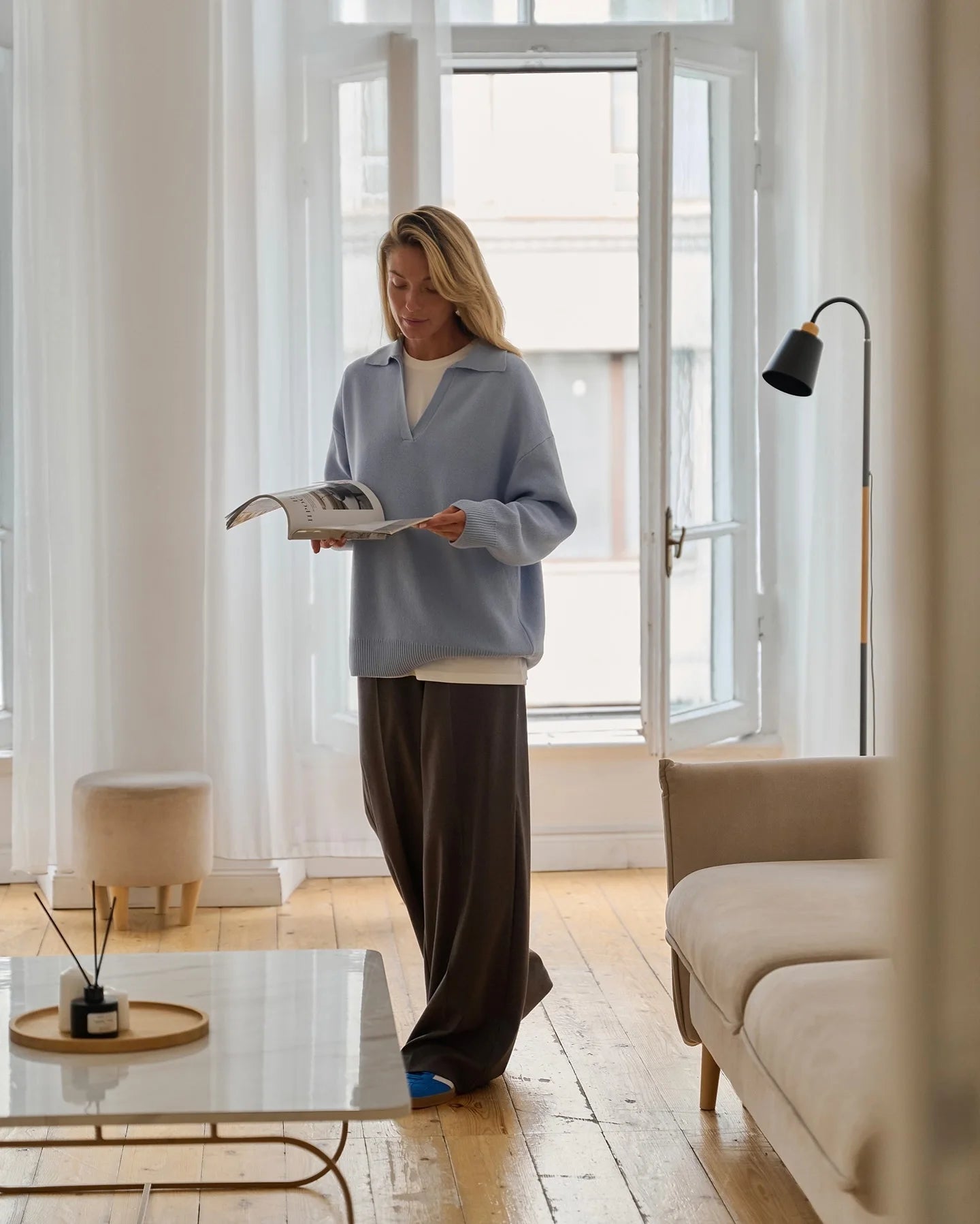 The Essential Luxe Knit Polo Sweater