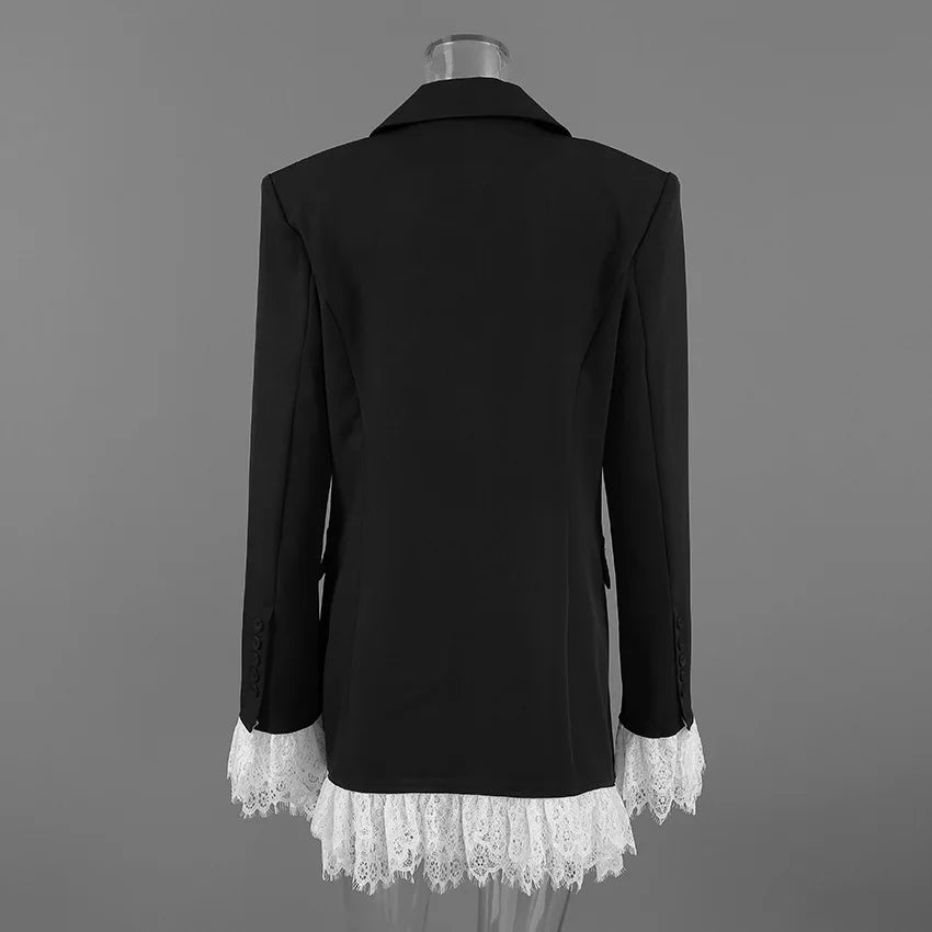 Lace-Trimmed Power Blazer – Elegance Meets Edge