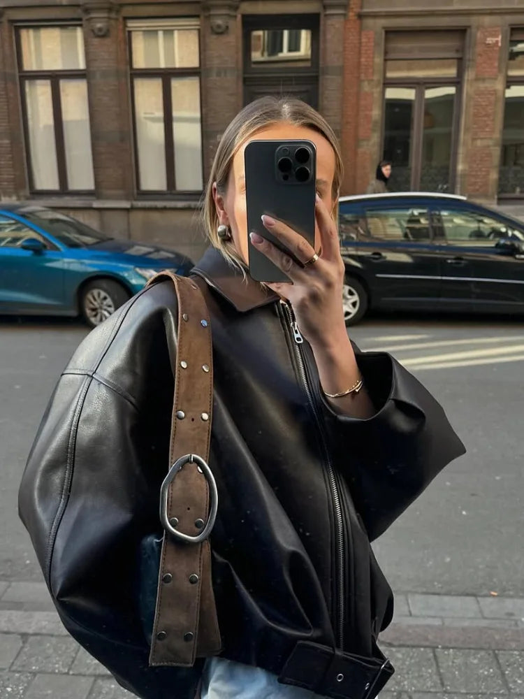 Luxe Oversized Faux Leather Jacket