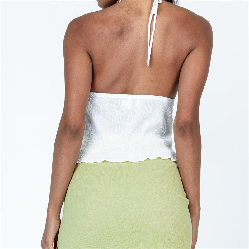 Front Tie Halter Crop Top