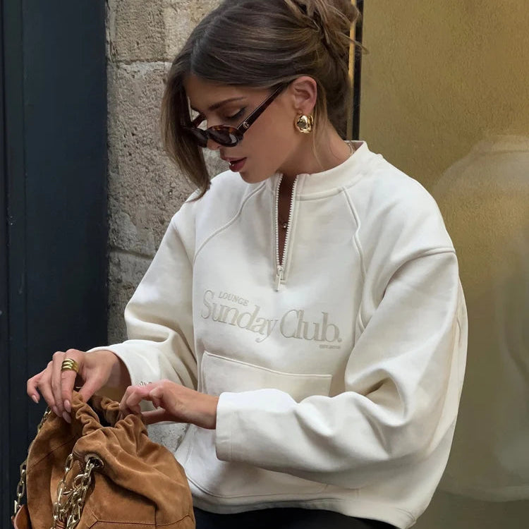 Sunday Club Oversized Half-Zip Sweater