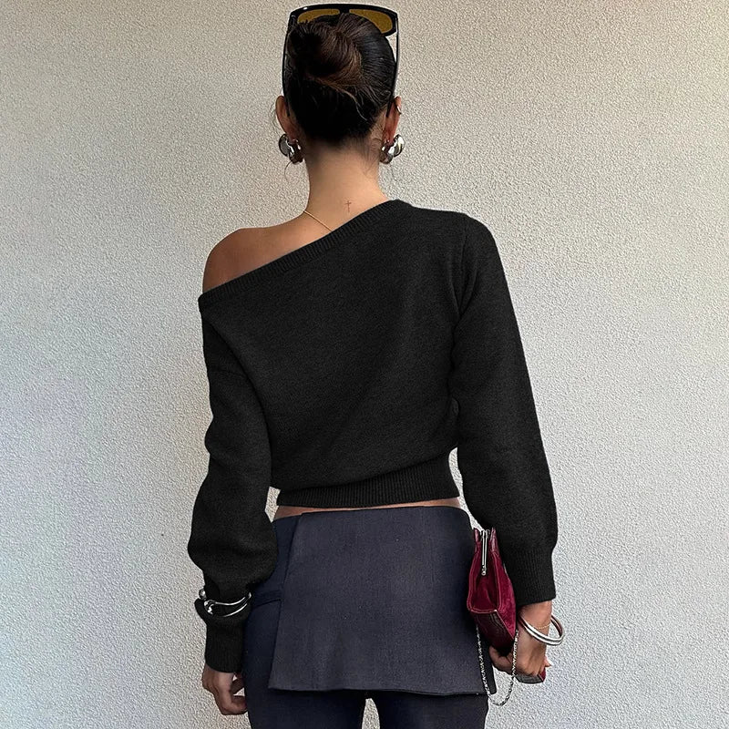 Effortlessly Chic Off-Shoulder Knit Sweater