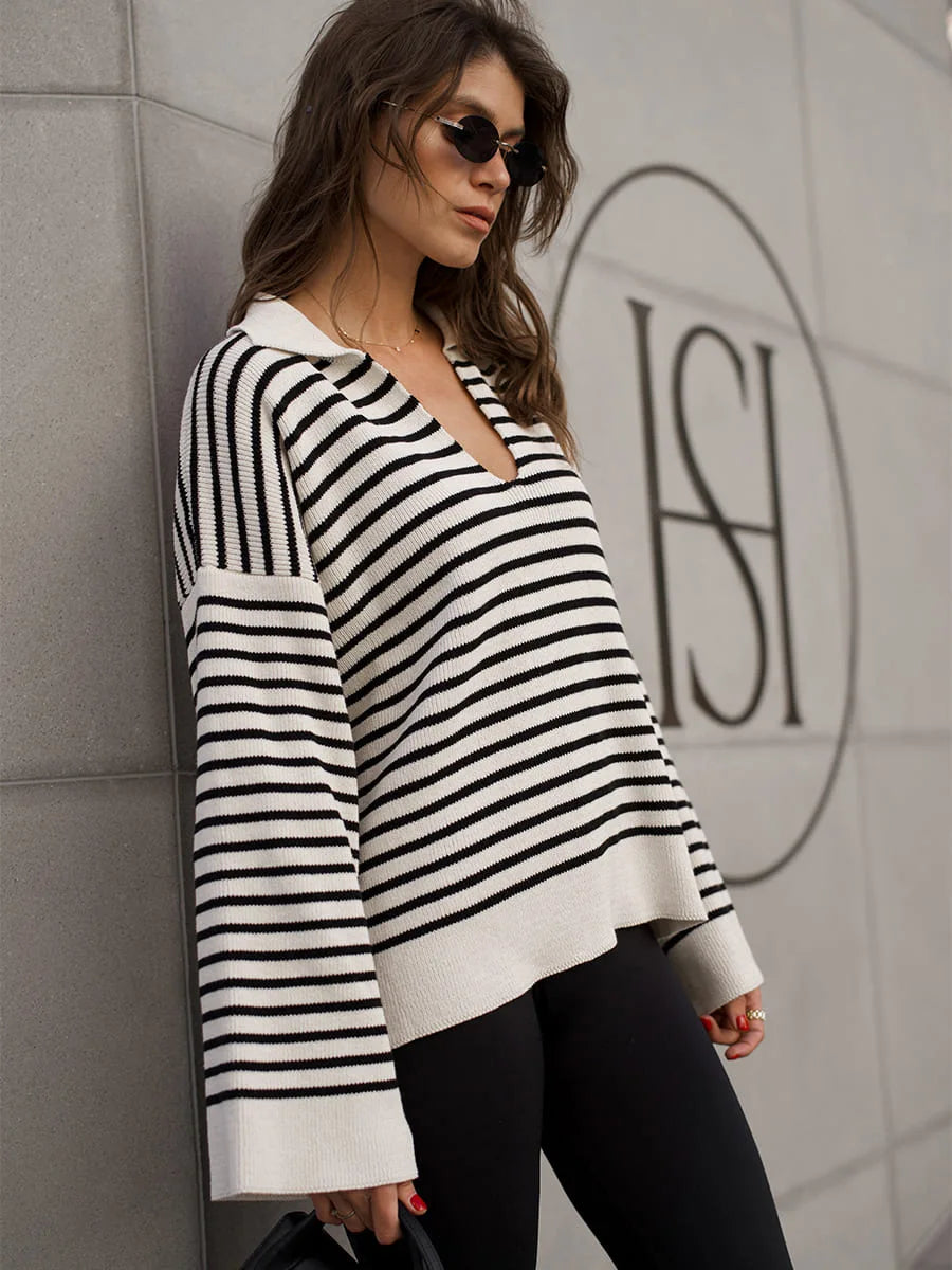 Classic Striped Relaxed Knit Top