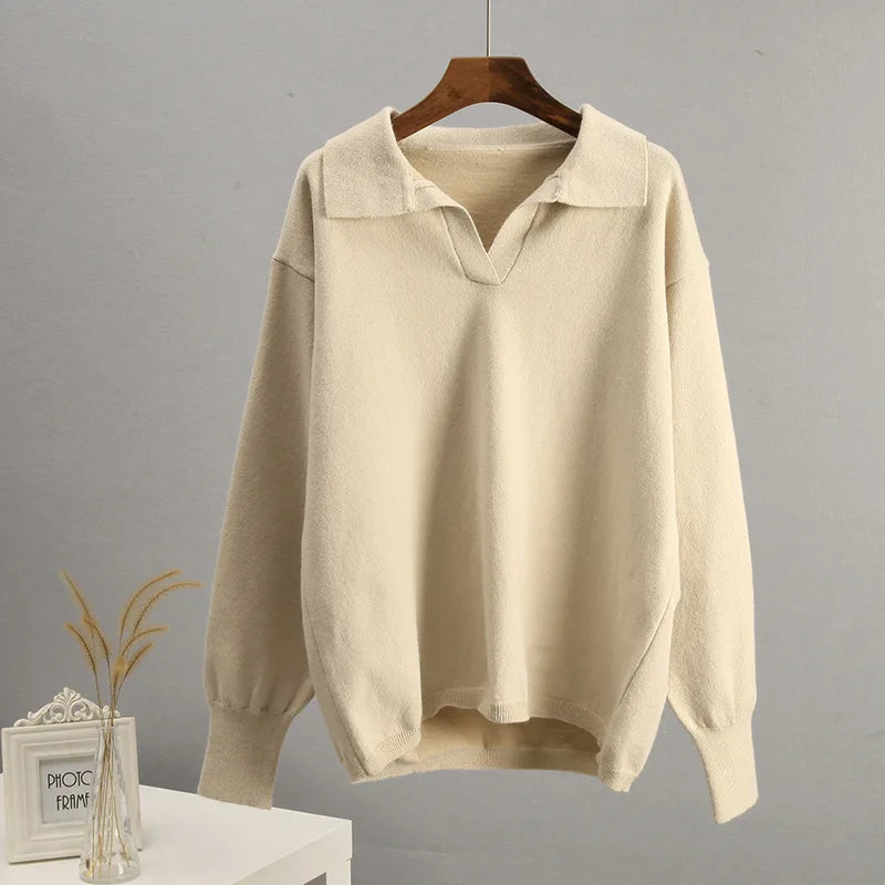 The Essential Luxe Knit Polo Sweater