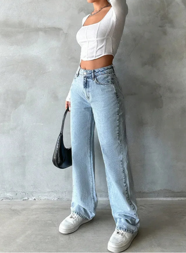 Wide Leg Denim Jeans