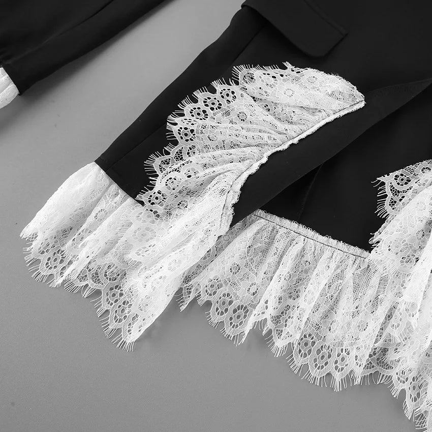 Lace-Trimmed Power Blazer – Elegance Meets Edge