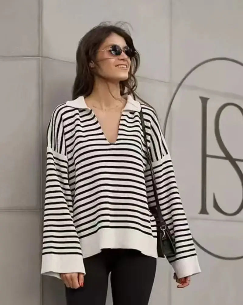 Classic Striped Relaxed Knit Top
