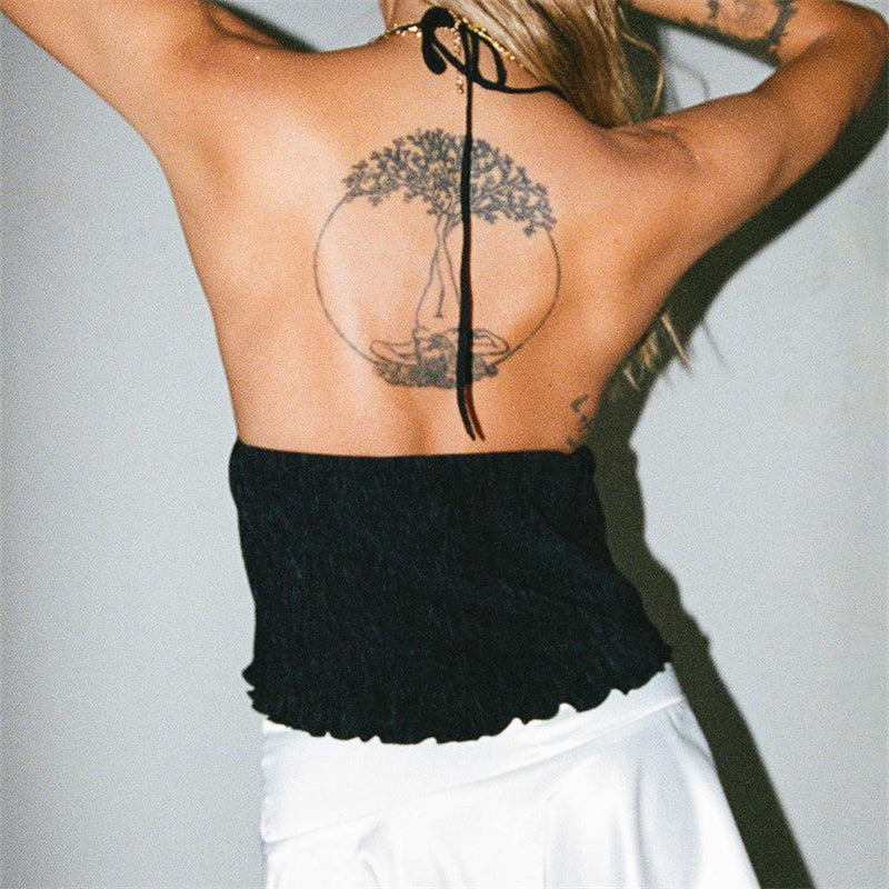 Front Tie Halter Crop Top