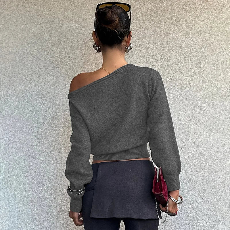 Effortlessly Chic Off-Shoulder Knit Sweater