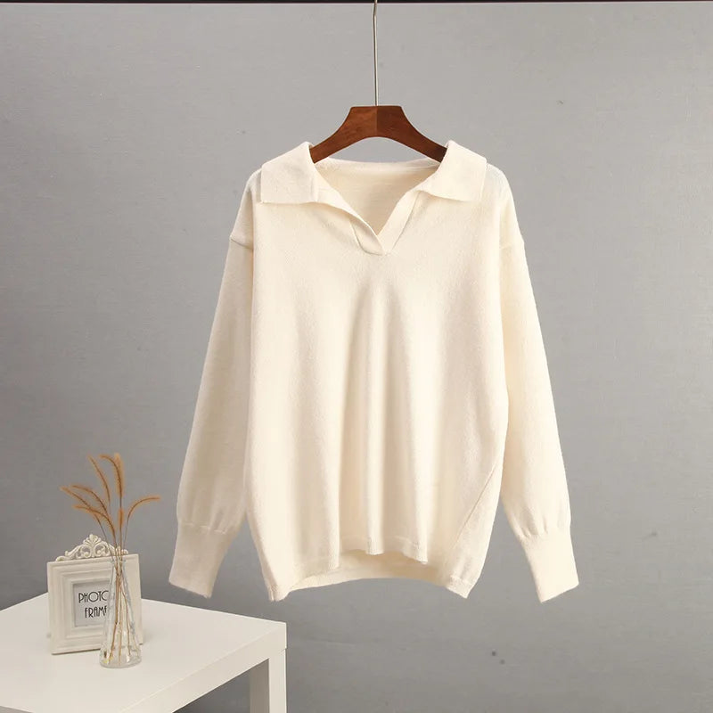 The Essential Luxe Knit Polo Sweater