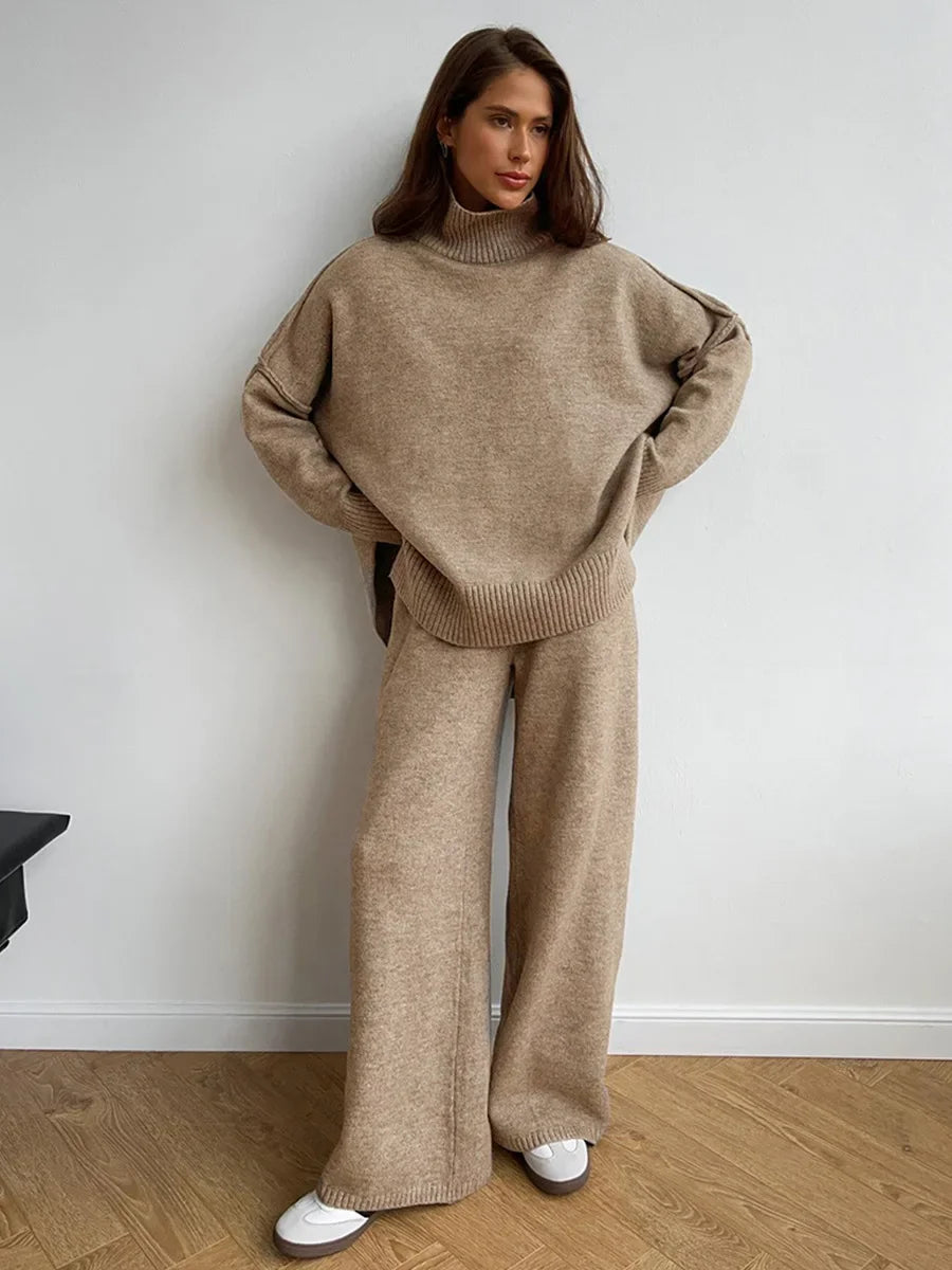 Cozy Knit Turtleneck Sweater Set