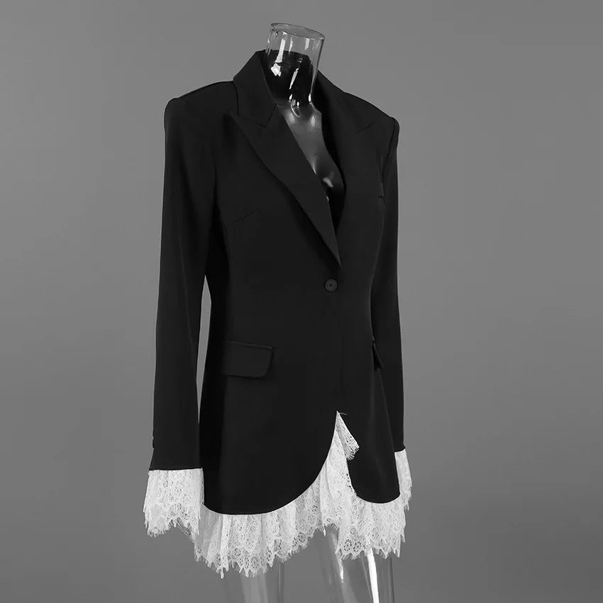 Lace-Trimmed Power Blazer – Elegance Meets Edge