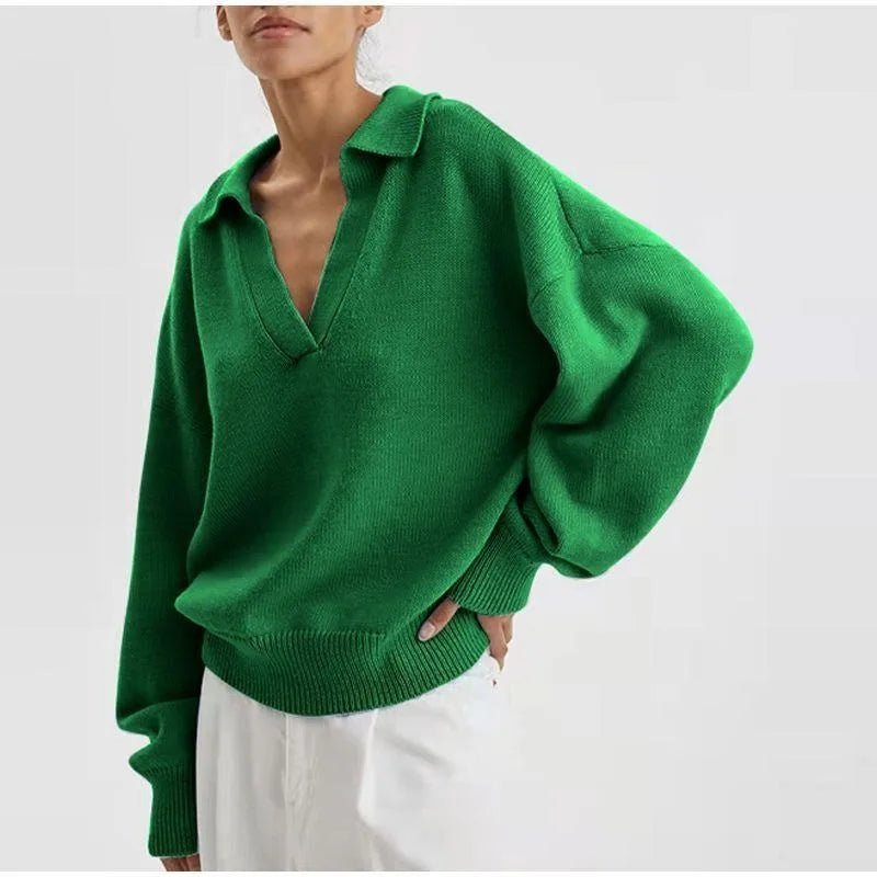 The Essential Luxe Knit Polo Sweater