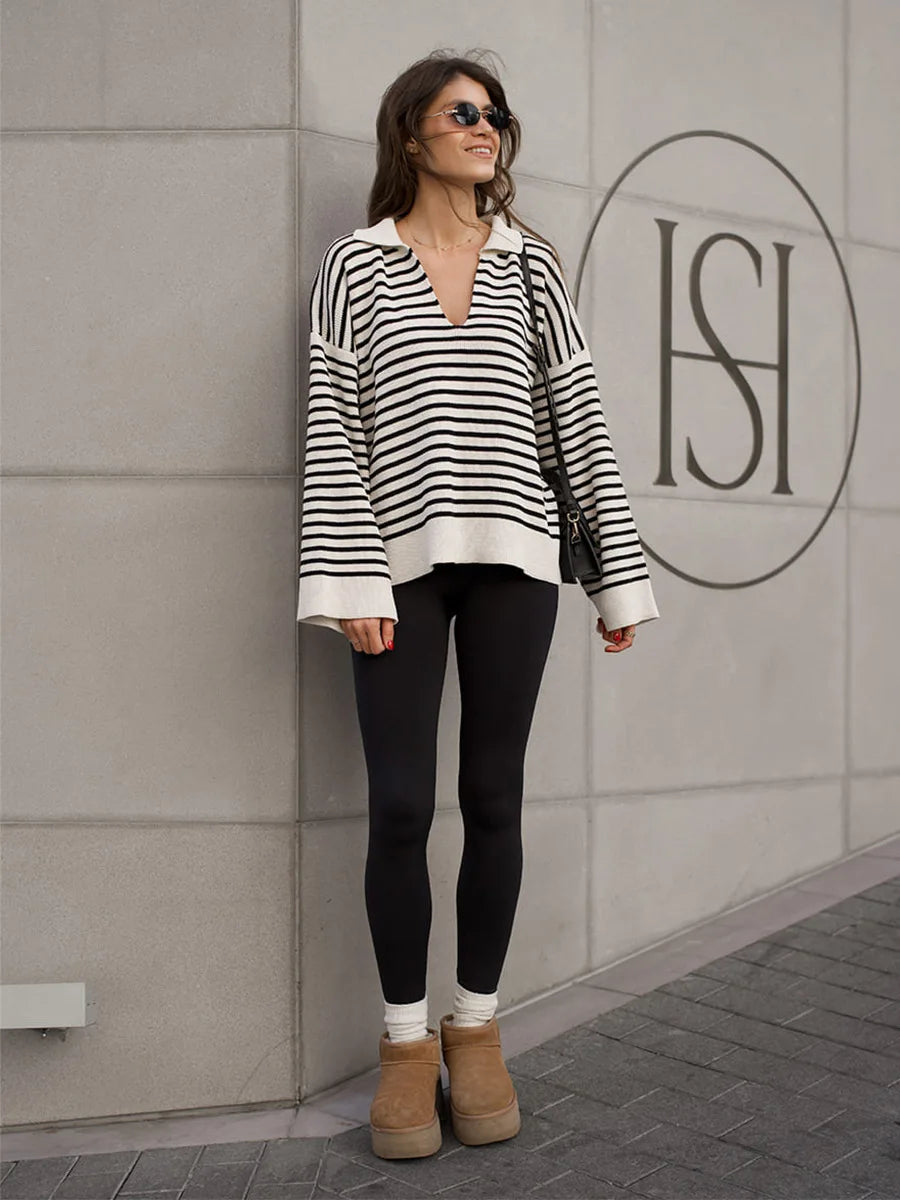 Classic Striped Relaxed Knit Top