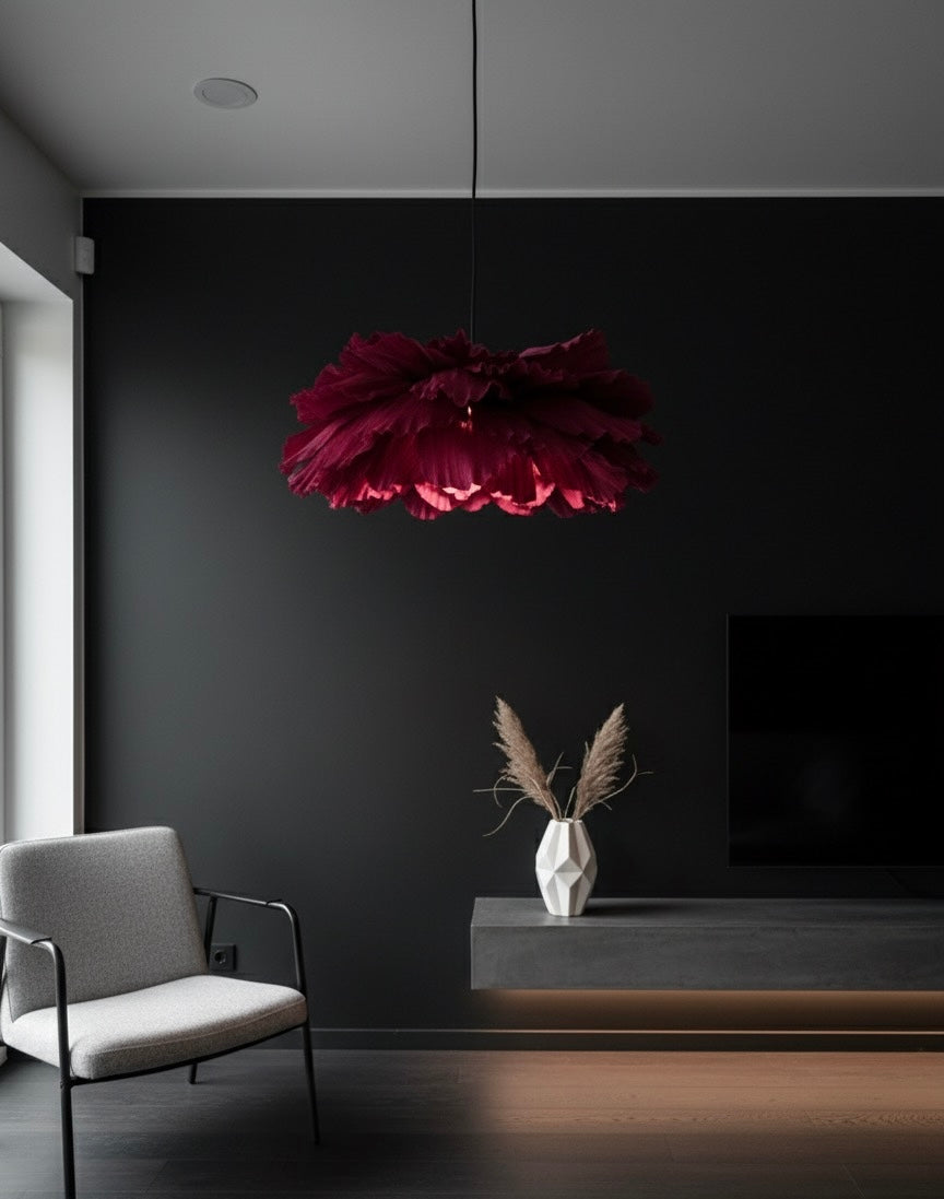 Ember – Håndlaget Papirlampe i Burgundy